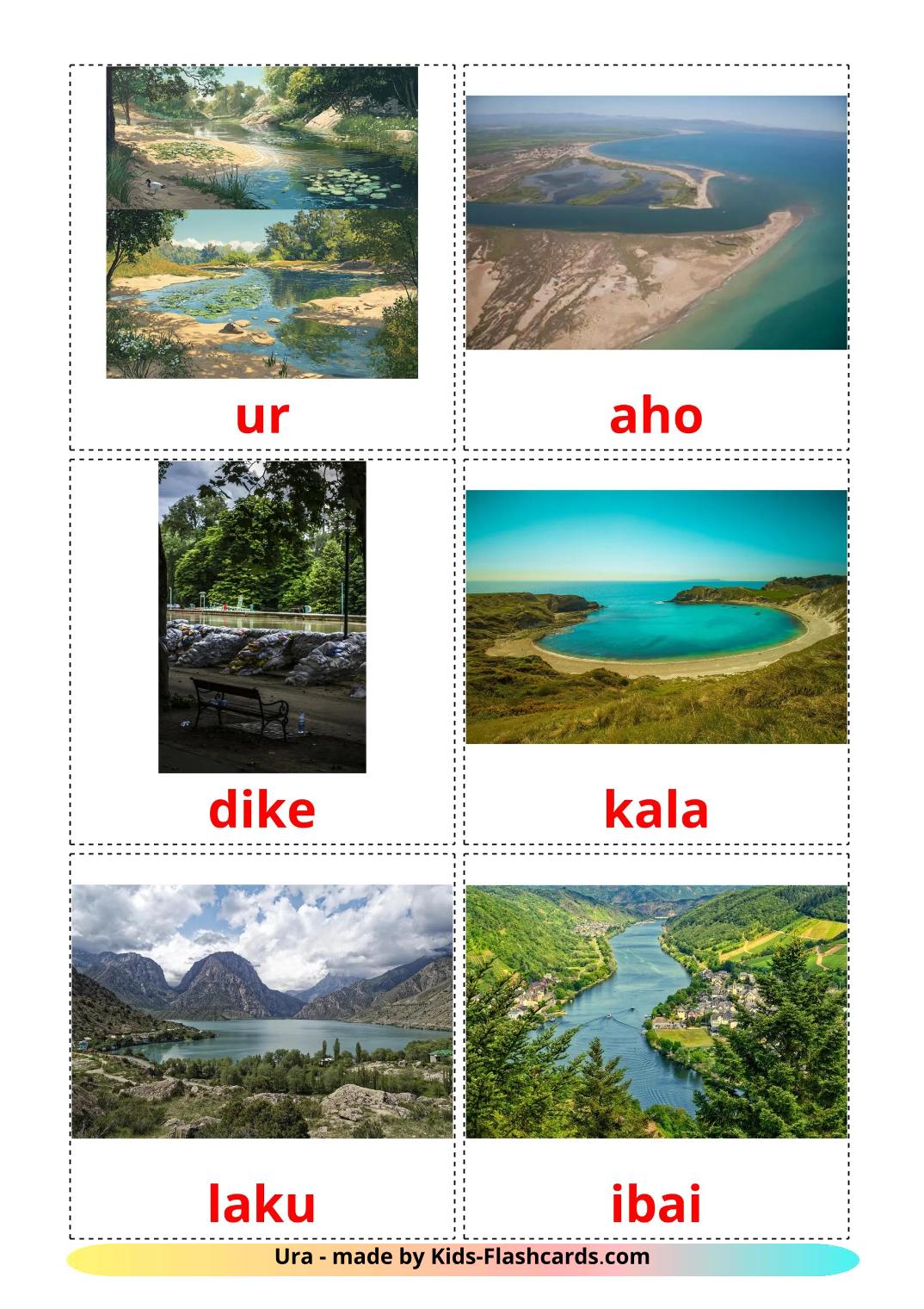 Vattenmassor - 30 Flashcards chino(tradicional)es gratuitos para impressão