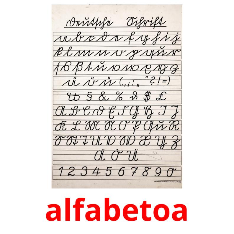 alfabetoa flashcards illustrate