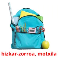 bizkar-zorroa, motxila picture flashcards