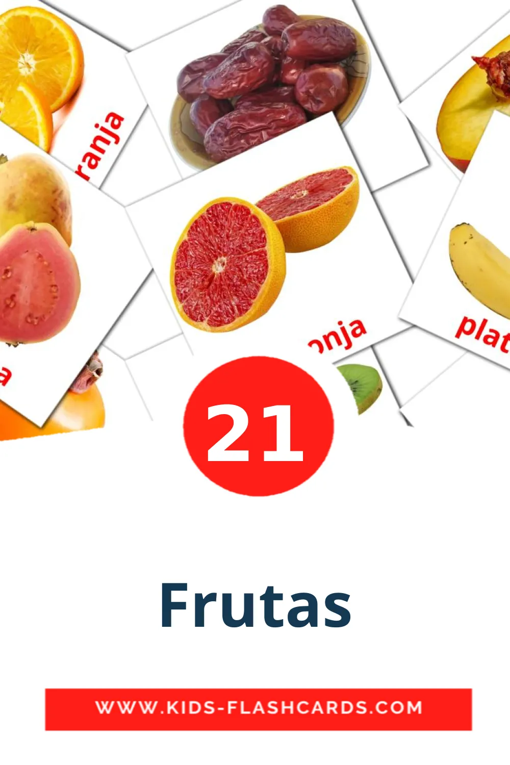 21 tarjetas didacticas de Frutas para el jardín de infancia en euskera