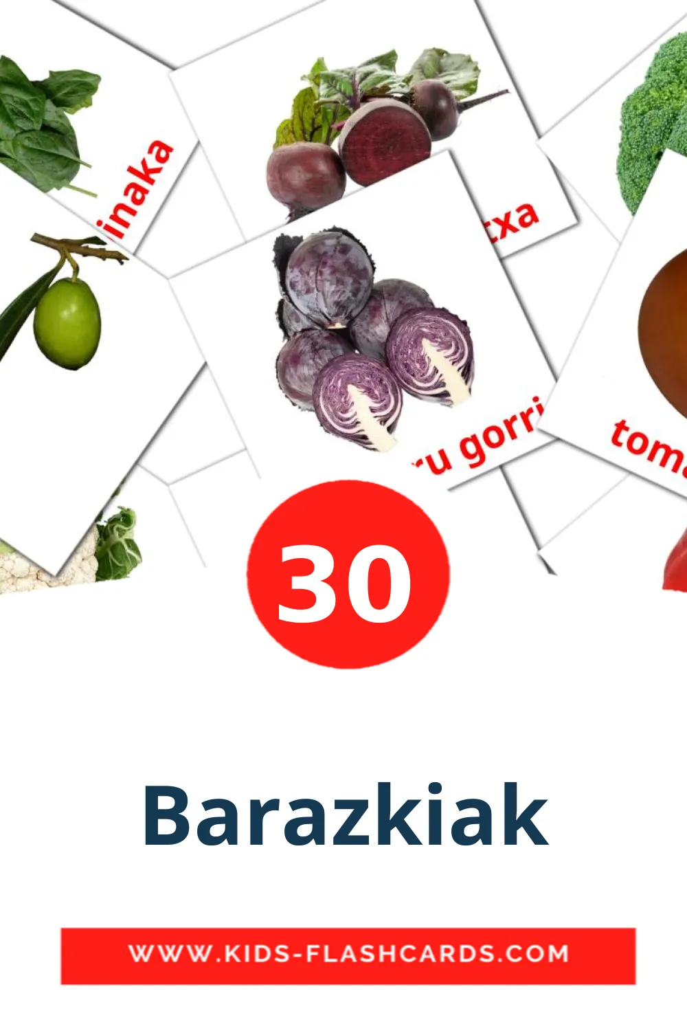 30 cartes illustrées de Barazkiak pour la maternelle en basque