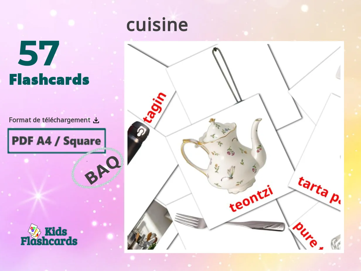 57 Flashcards Cuisine GRATUIT à imprimer | PDF | Vocabulaire Basque