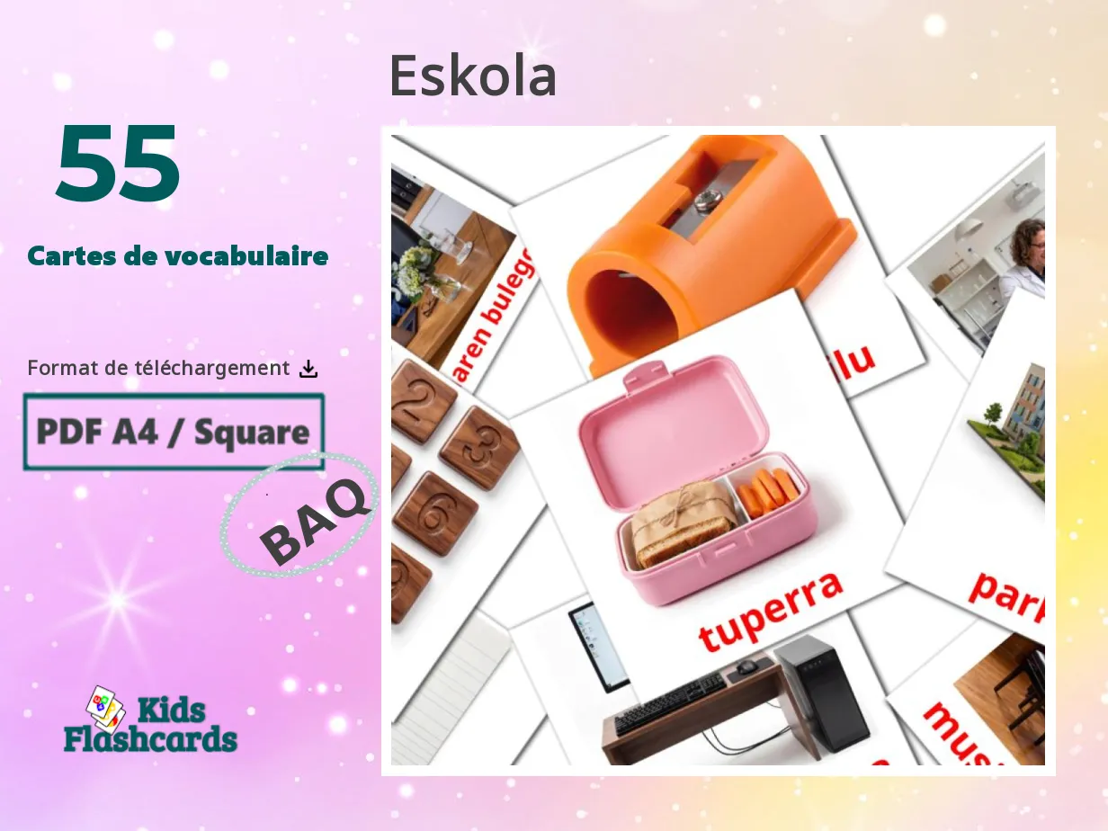 55 Cartes de vocabulaire École GRATUITES à imprimer | PDF | Vocabulaire ...