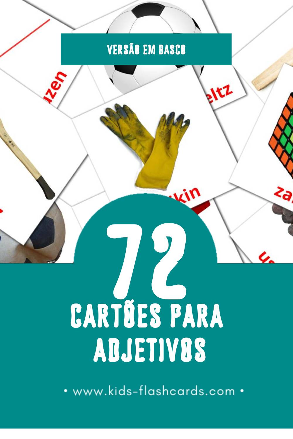 Flashcards de Adjektiboak Visuais para Toddlers (72 cartões em Basco)