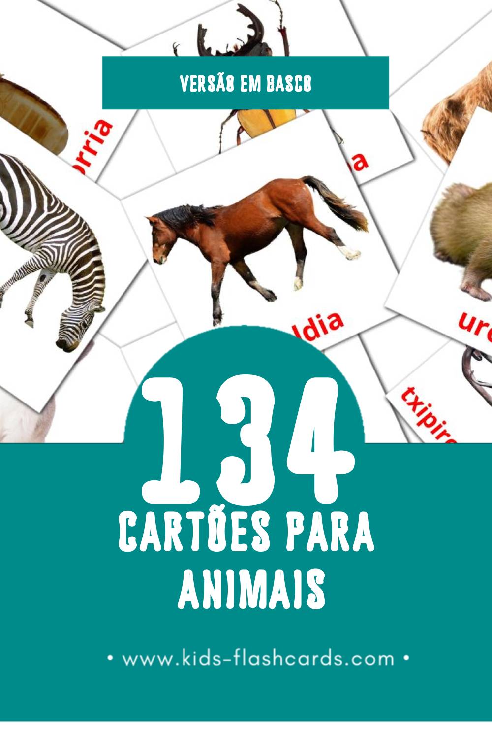 Flashcards de Animaliak Visuais para Toddlers (134 cartões em Basco)