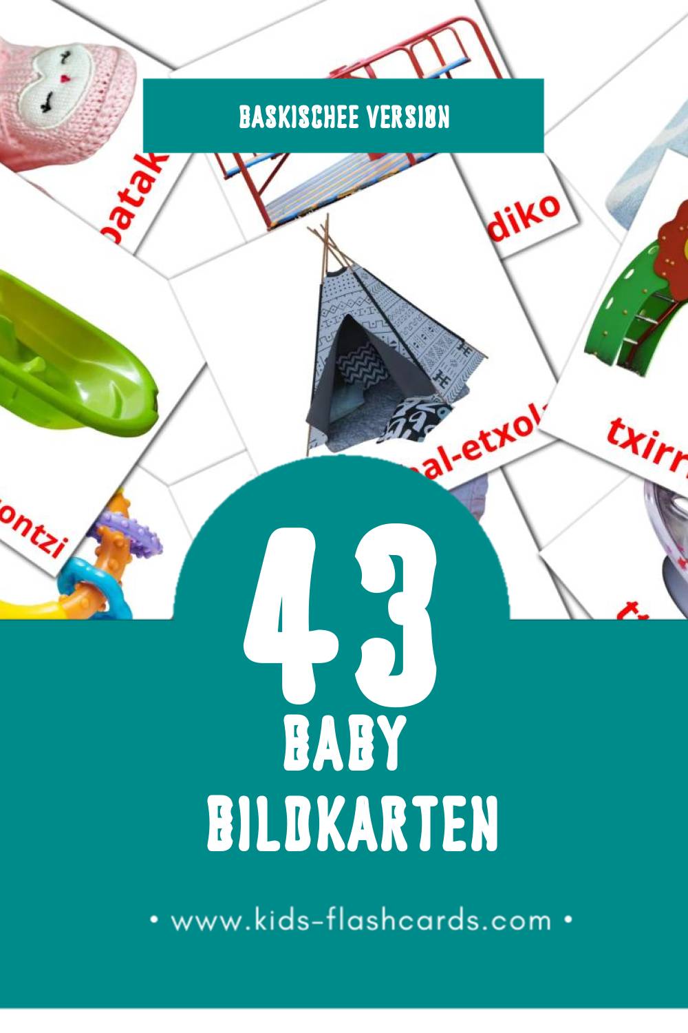 Visual Haurtxo / Umetxo Flashcards für Kleinkinder (43 Karten in Baskische)