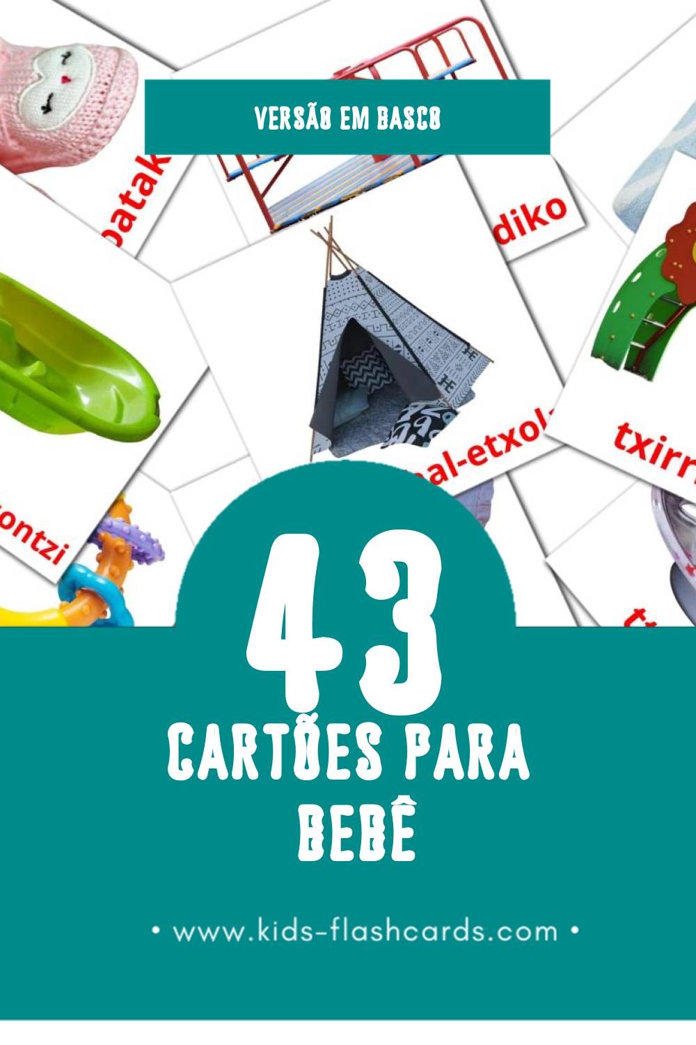 Flashcards de Haurtxo / Umetxo Visuais para Toddlers (43 cartões em Basco)