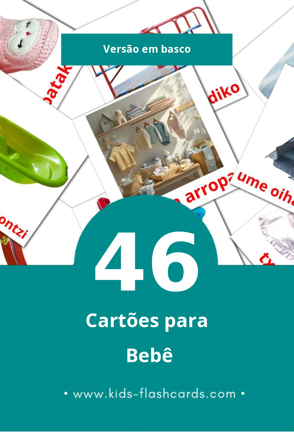 Flashcards de Haurtxo / Umetxo Visuais para Toddlers (46 cartões em Basco)