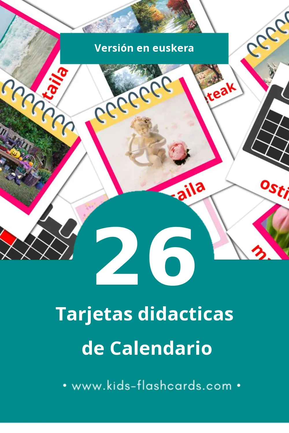 Tarjetas visuales de Egutegia para niños pequeños (26 tarjetas en Euskera)