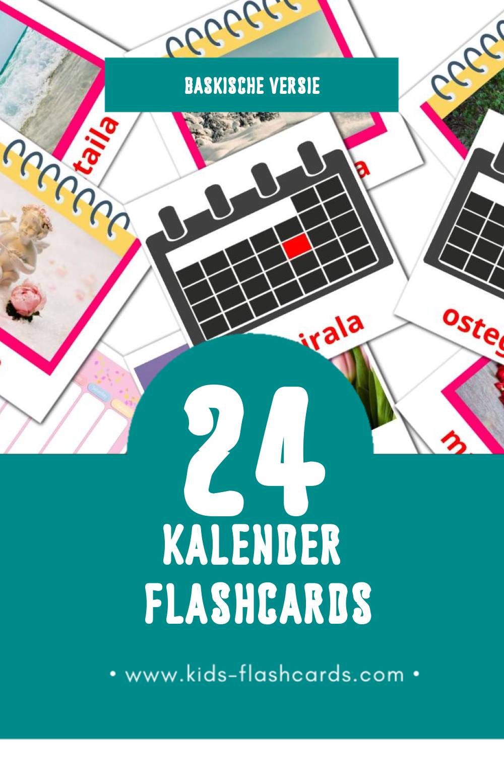 Visuele Egutegia Flashcards voor Kleuters (24 kaarten in het Baskisch)