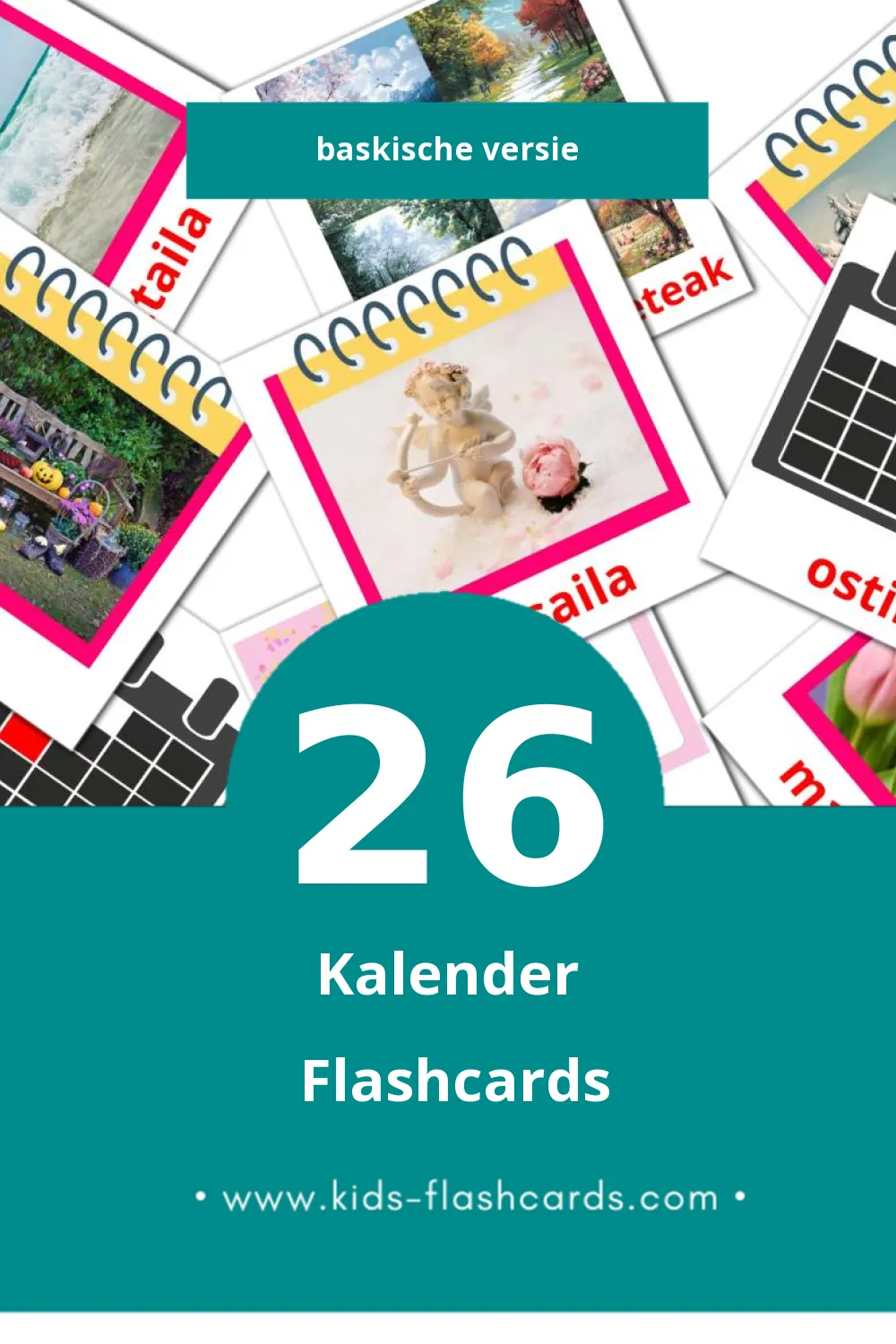 Visuele Egutegia Flashcards voor Kleuters (26 kaarten in het Baskisch)