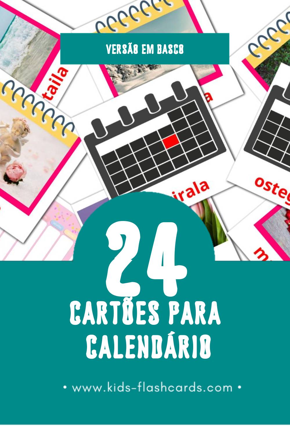 Flashcards de Egutegia Visuais para Toddlers (24 cartões em Basco)