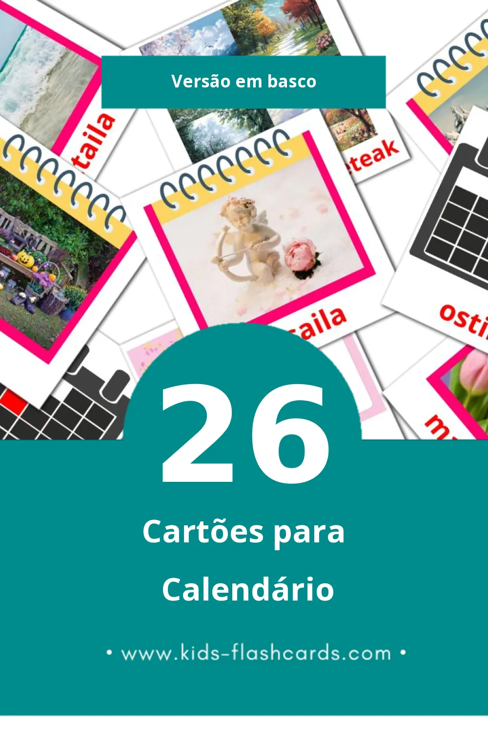 Flashcards de Egutegia Visuais para Toddlers (26 cartões em Basco)