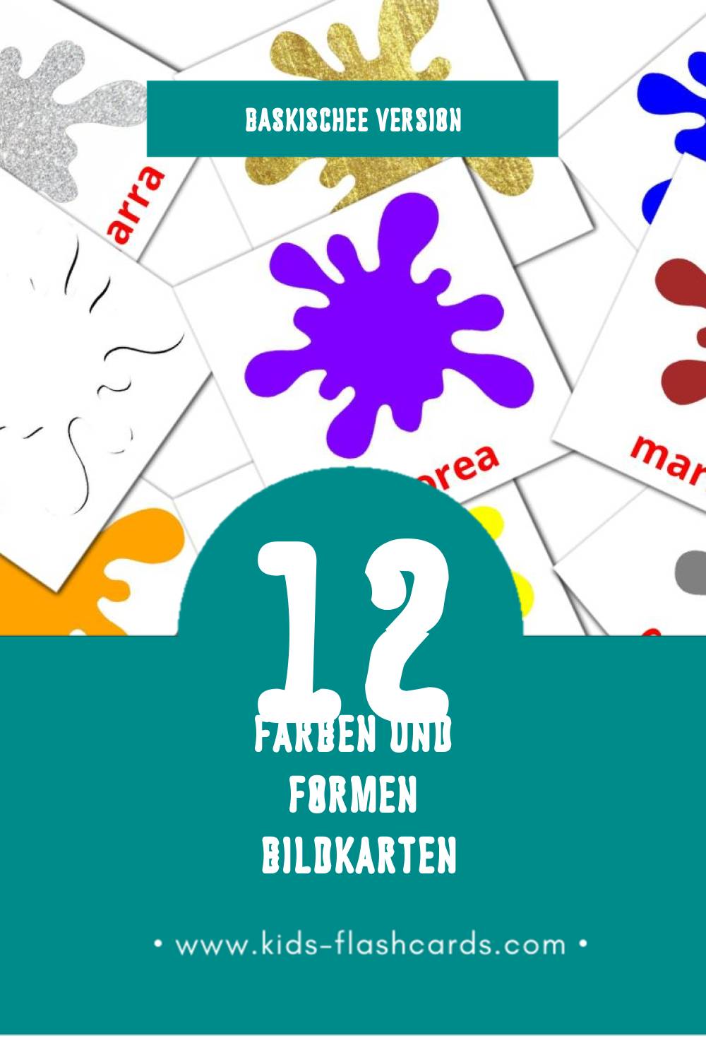 Visual Koloreak eta Formak Flashcards für Kleinkinder (12 Karten in Baskische)