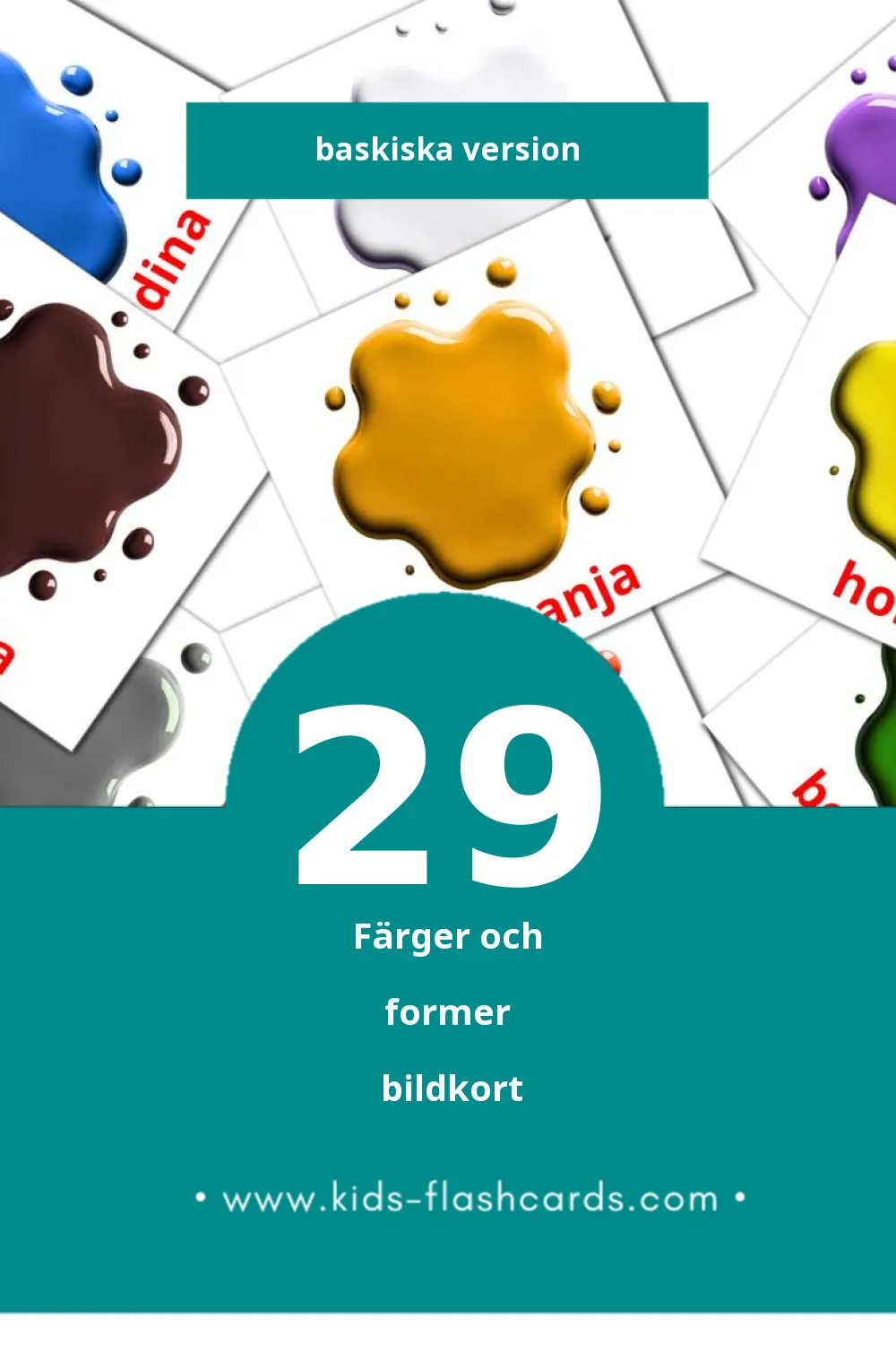Visuella Koloreak eta Formak för småbarn (29 bildkort för barn på Baskiska)