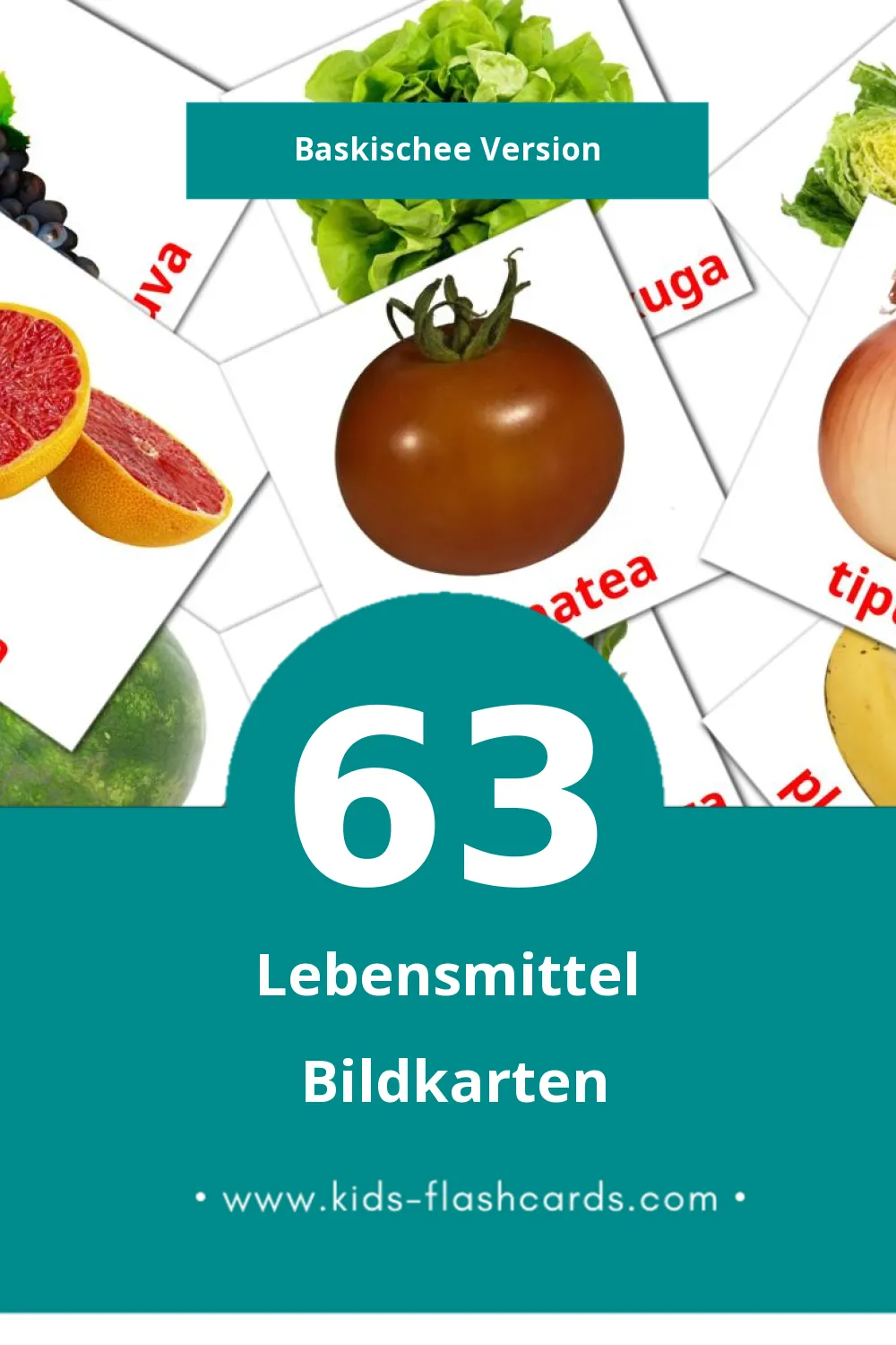 Visual Janaria Flashcards für Kleinkinder (63 Karten in Baskische)