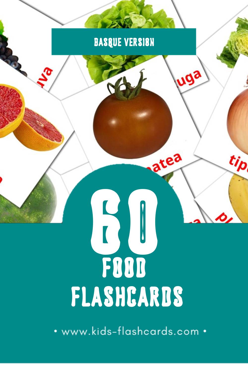 Visual Janaria Flashcards for Toddlers (49 cards in Basque)