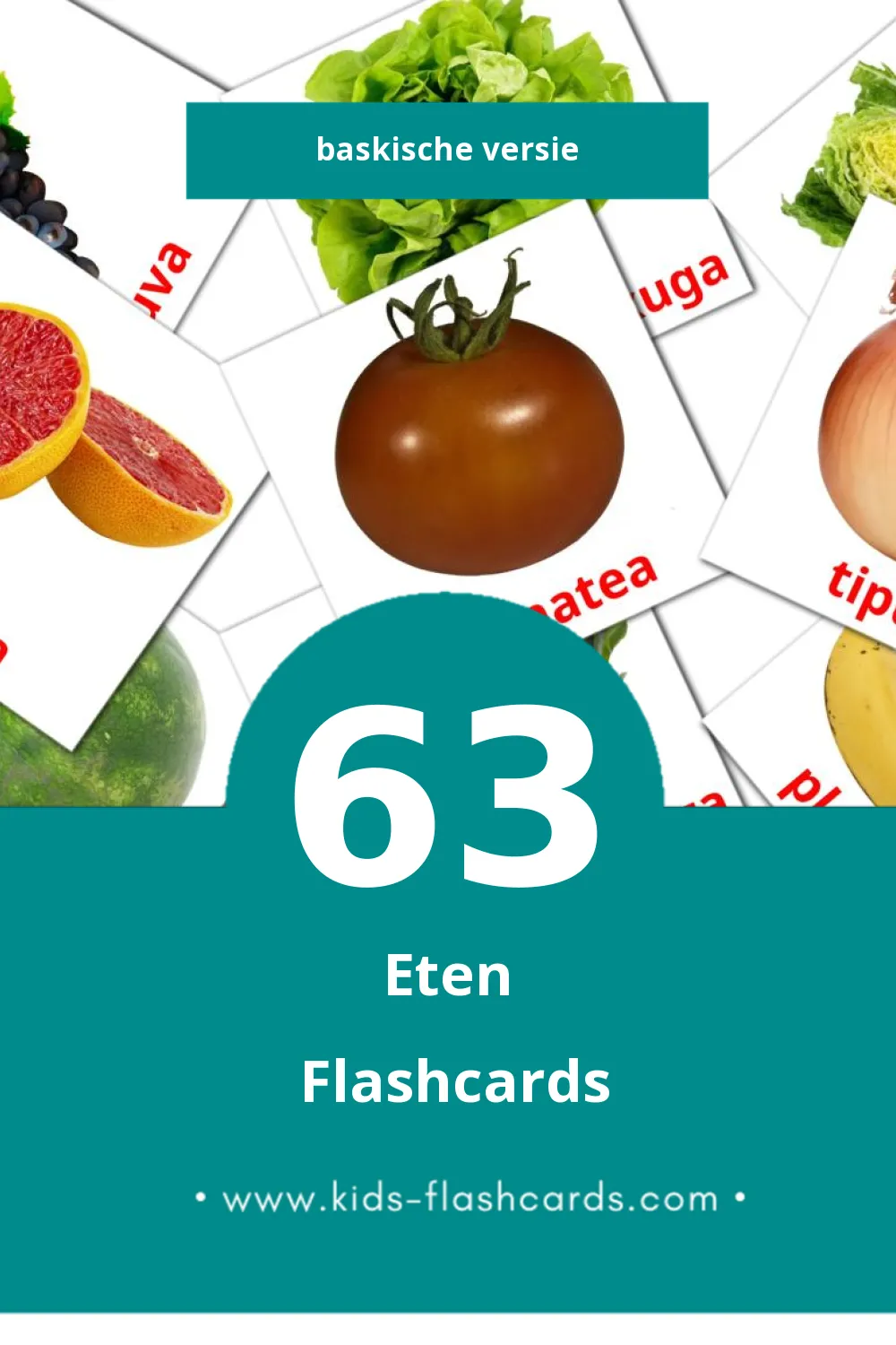 Visuele Janaria Flashcards voor Kleuters (63 kaarten in het Baskisch)