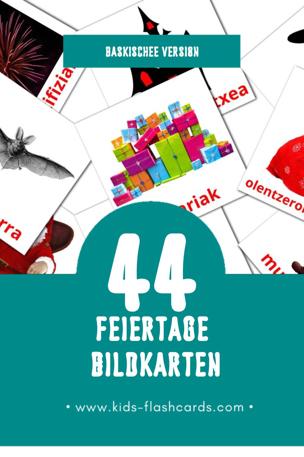 Visual Oporrak Flashcards für Kleinkinder (44 Karten in Baskische)