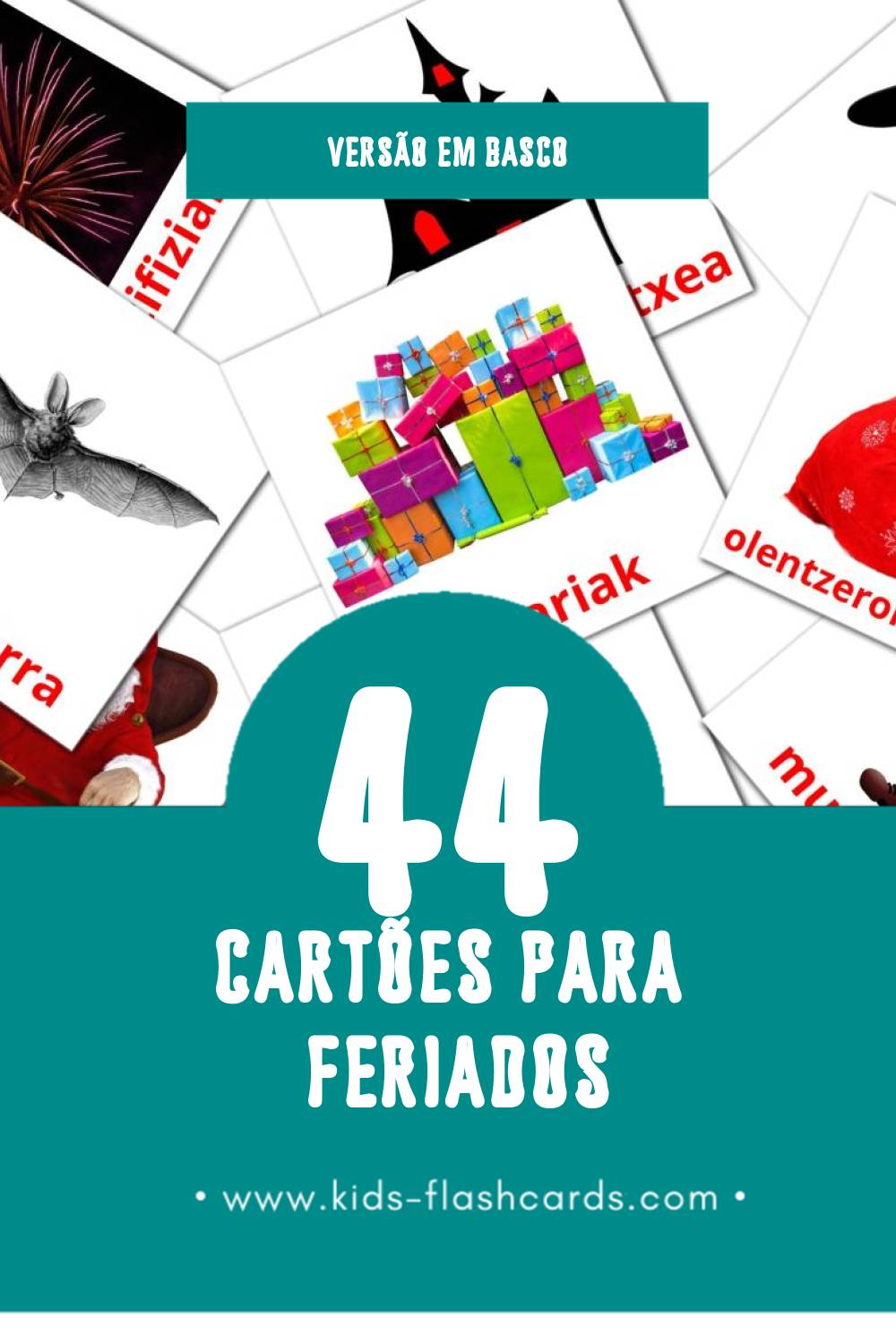 Flashcards de Oporrak Visuais para Toddlers (44 cartões em Basco)