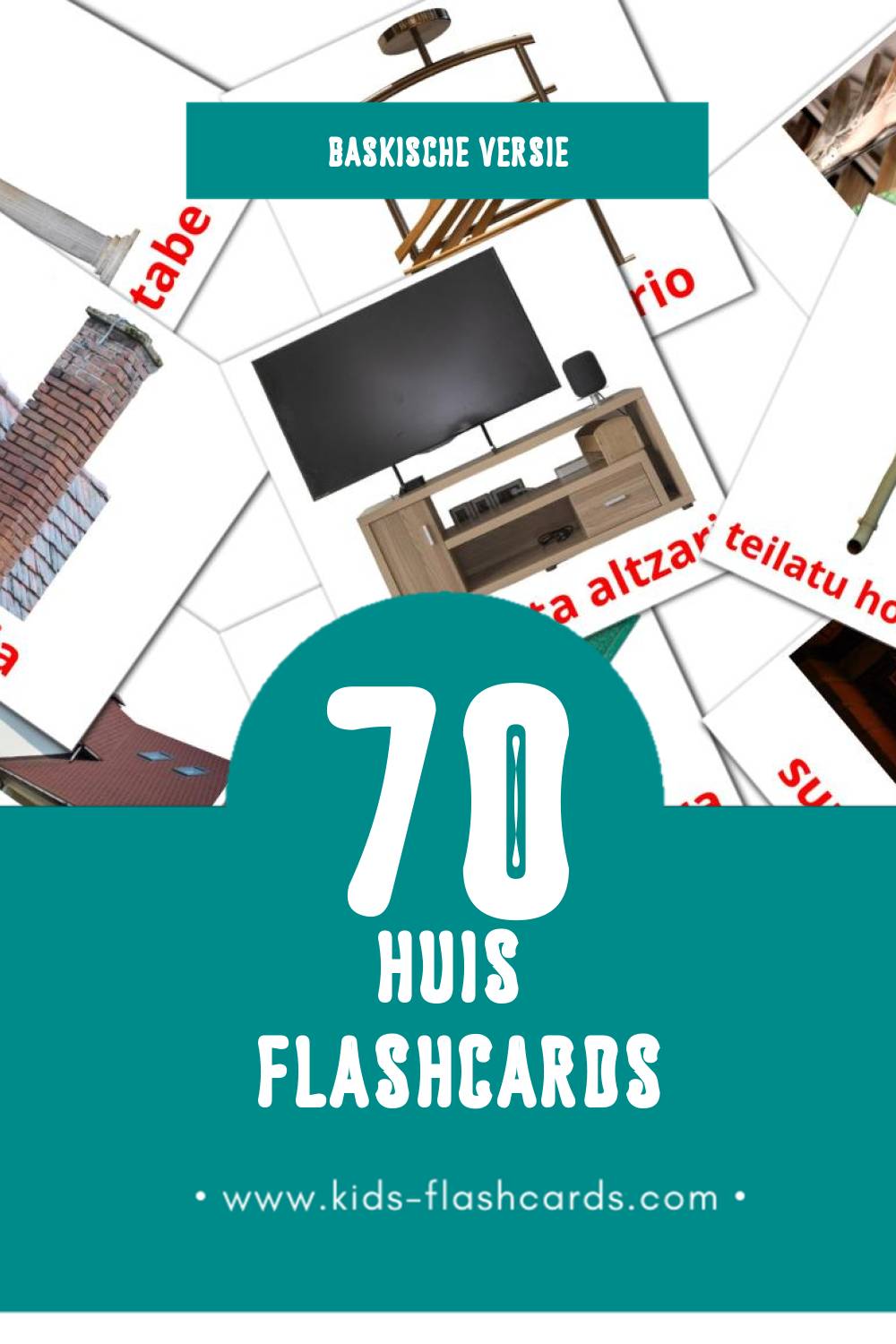 Visuele etxea Flashcards voor Kleuters (70 kaarten in het Baskisch)