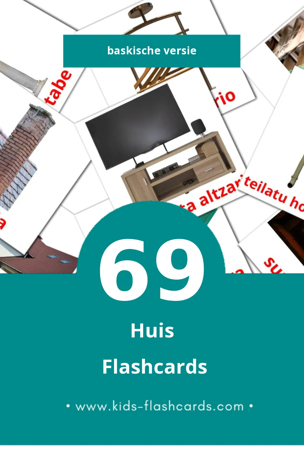 Visuele etxea Flashcards voor Kleuters (69 kaarten in het Baskisch)