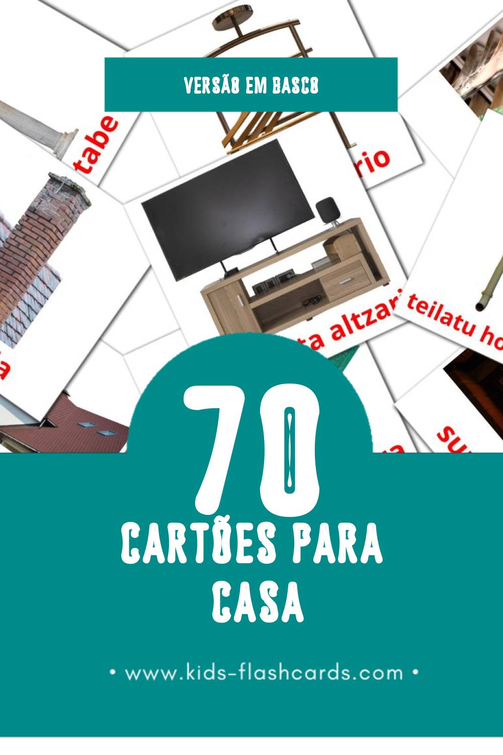 Flashcards de etxea Visuais para Toddlers (70 cartões em Basco)
