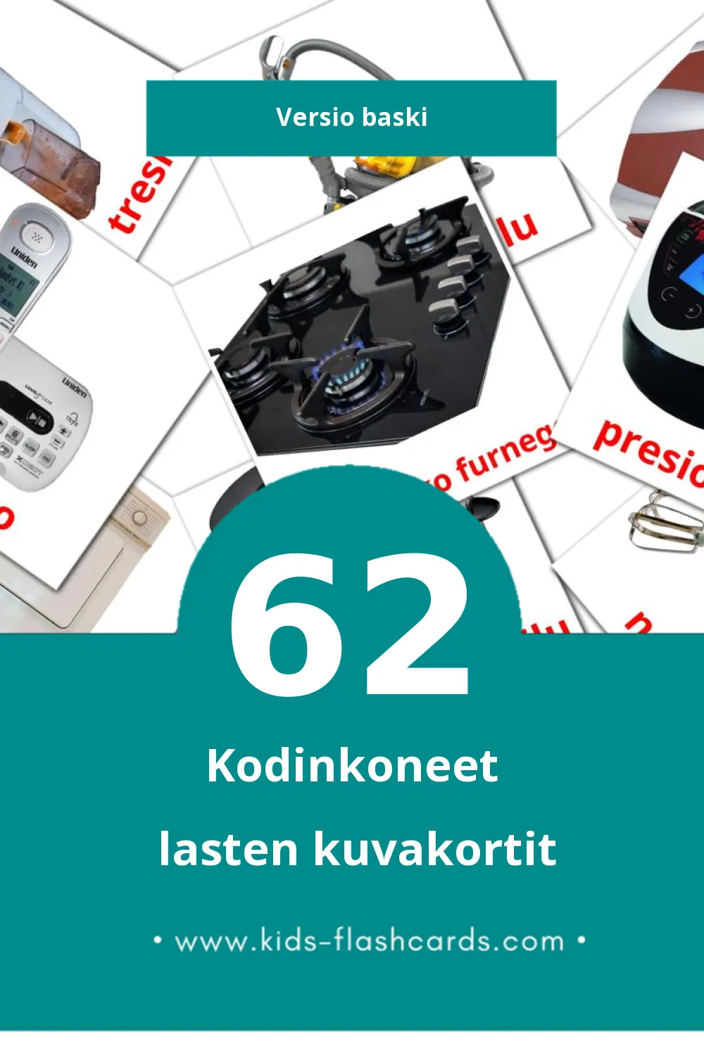 Etxetresnak lasten kuvakortit pikkulapsille (62 korttia Baskiksi)