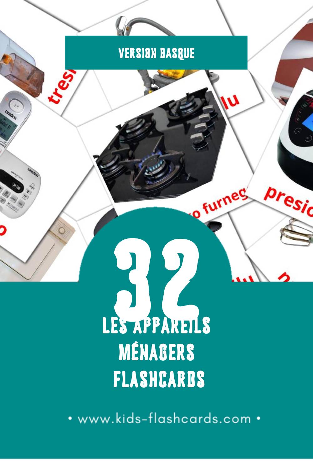 Flashcards Visual Etxetresnak pour les tout-petits (32 cartes en Basque)