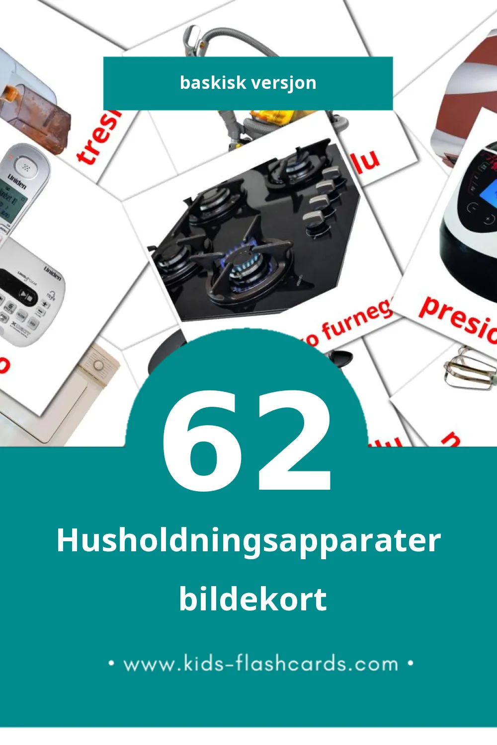 Etxetresnak lasten kuvakortit pikkulapsille (62 korttia Baskiksi)