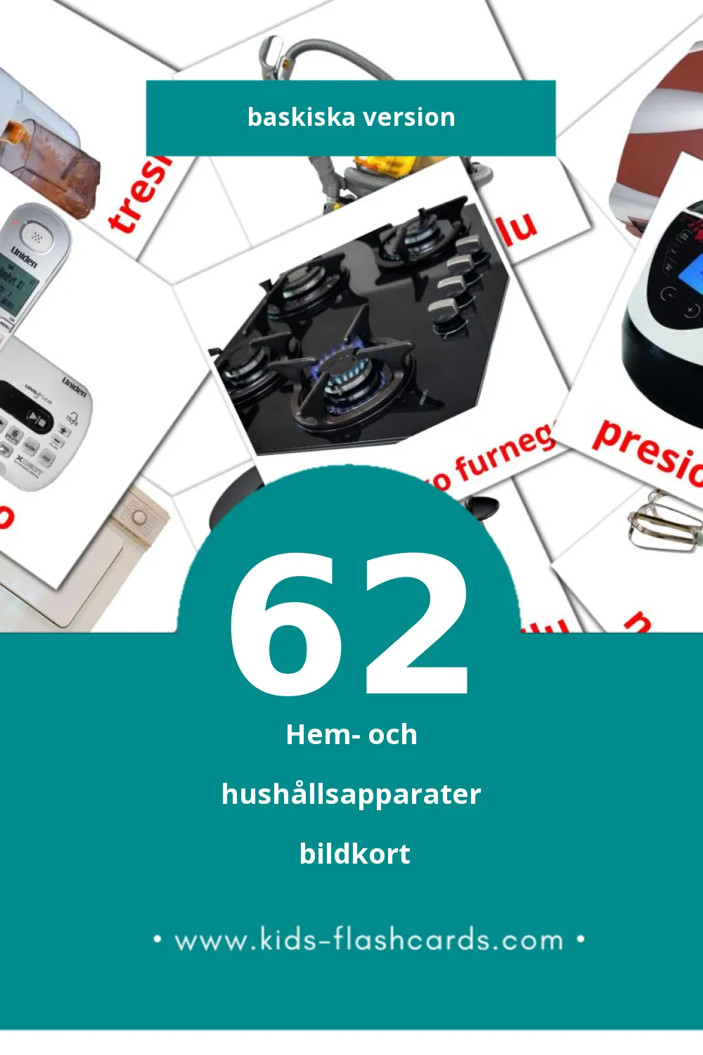 Visuella Etxetresnak för småbarn (62 bildkort för barn på Baskiska)