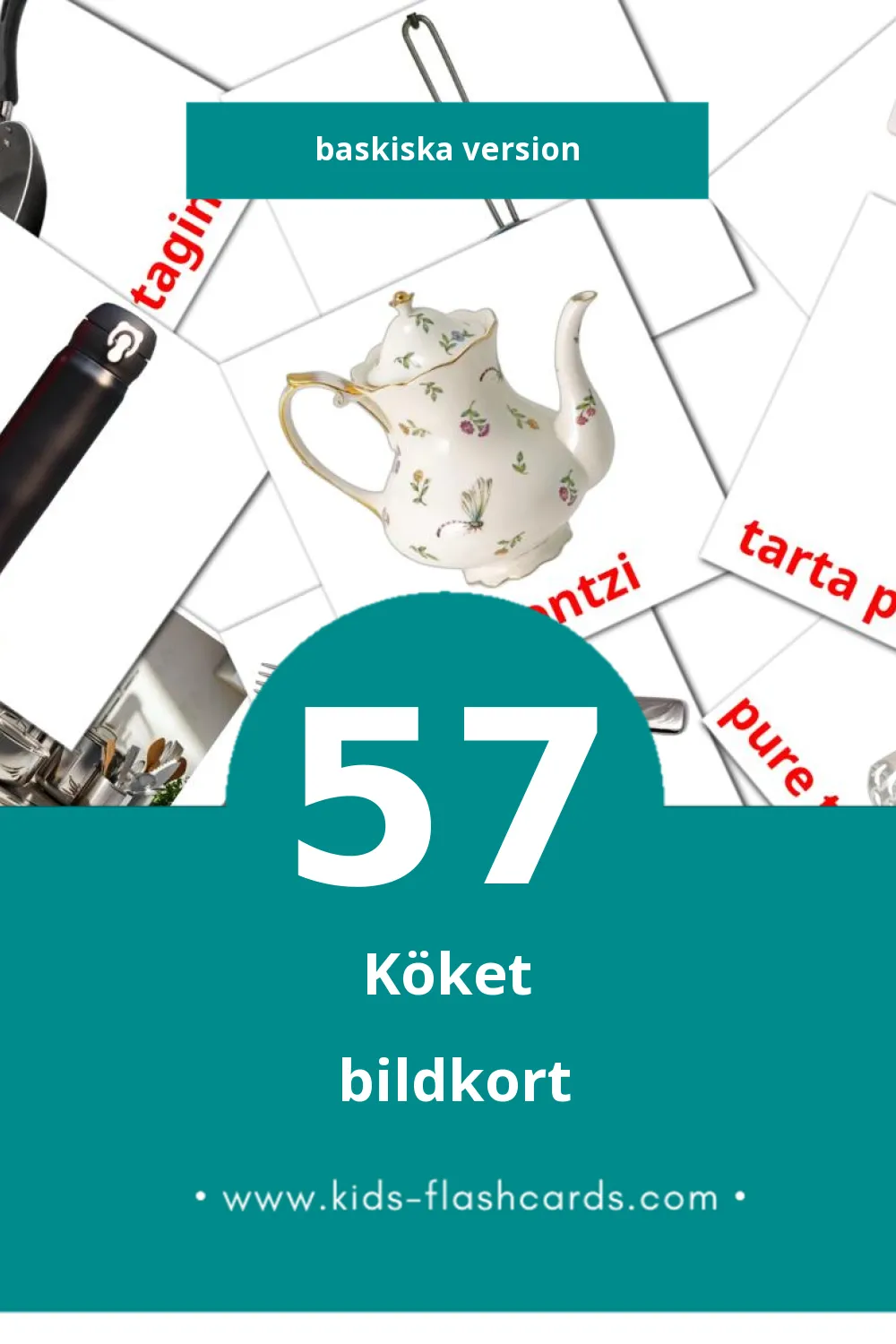 Visuella сuisine för småbarn (57 bildkort för barn på Baskiska)
