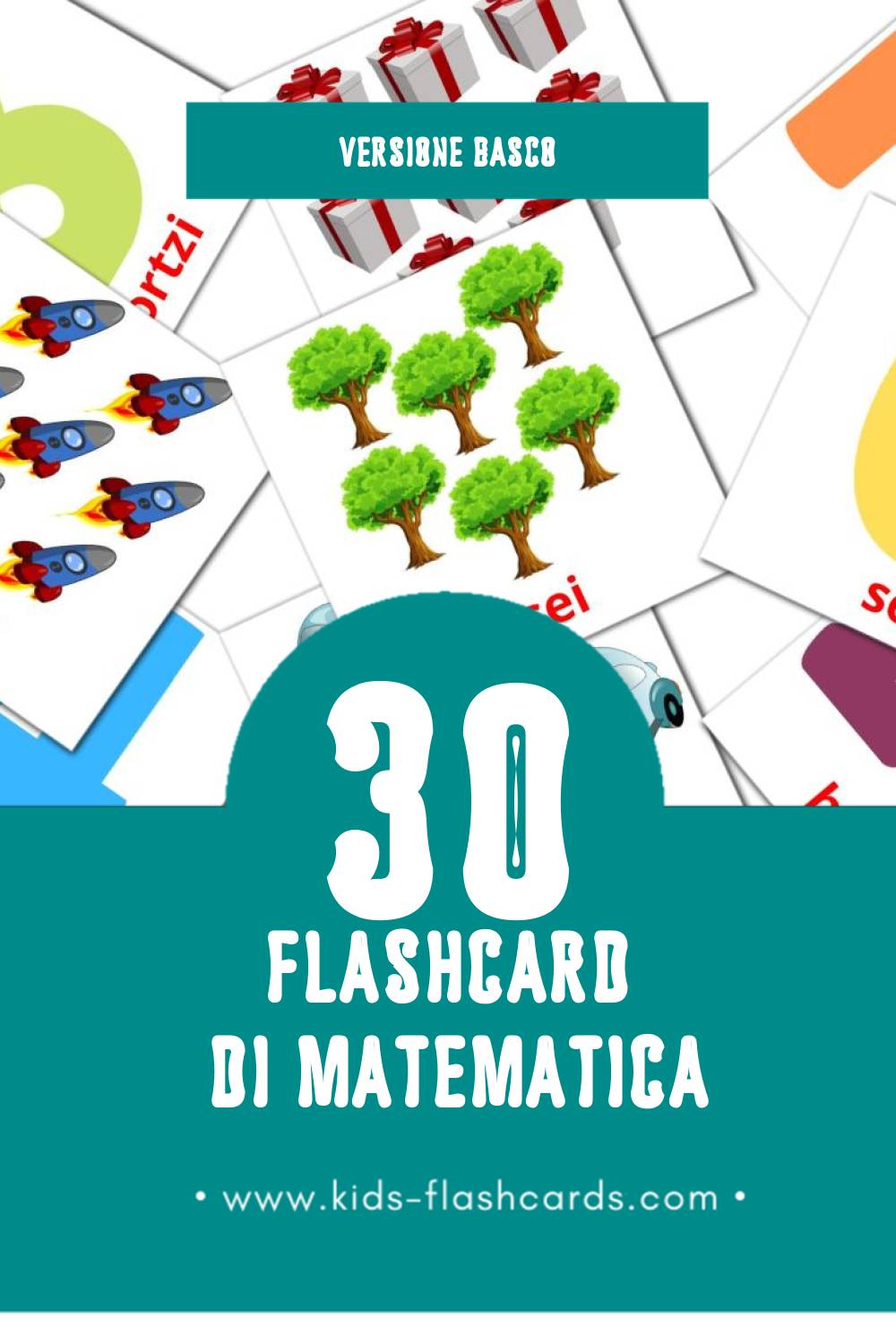 Schede visive sugli Matematikak per bambini (30 schede in Basco)