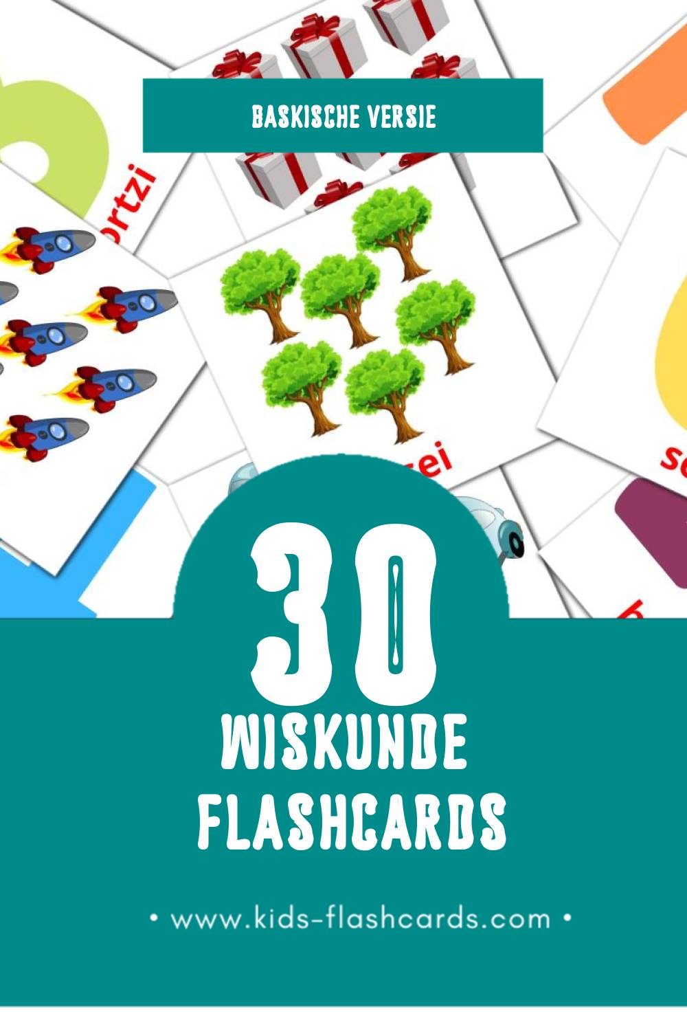 Visuele Matematikak Flashcards voor Kleuters (30 kaarten in het Baskisch)