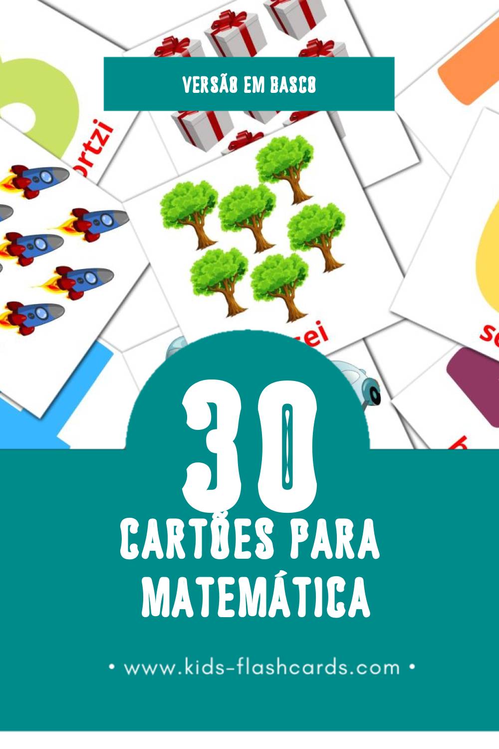 Flashcards de Matematikak Visuais para Toddlers (30 cartões em Basco)
