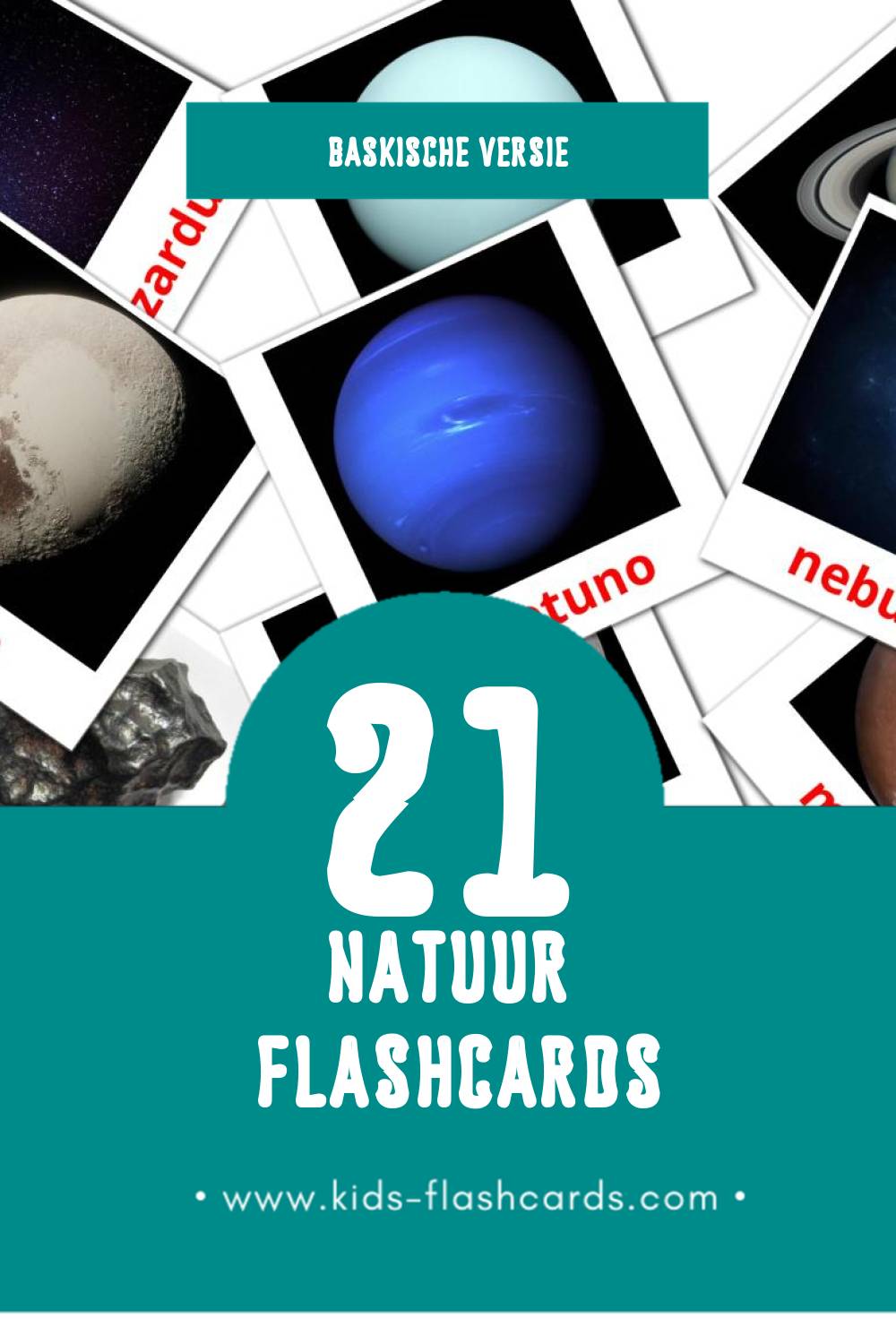 Visuele natura Flashcards voor Kleuters (21 kaarten in het Baskisch)