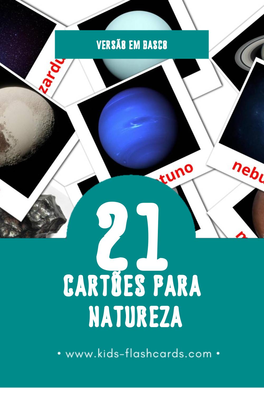 Flashcards de natura Visuais para Toddlers (21 cartões em Basco)