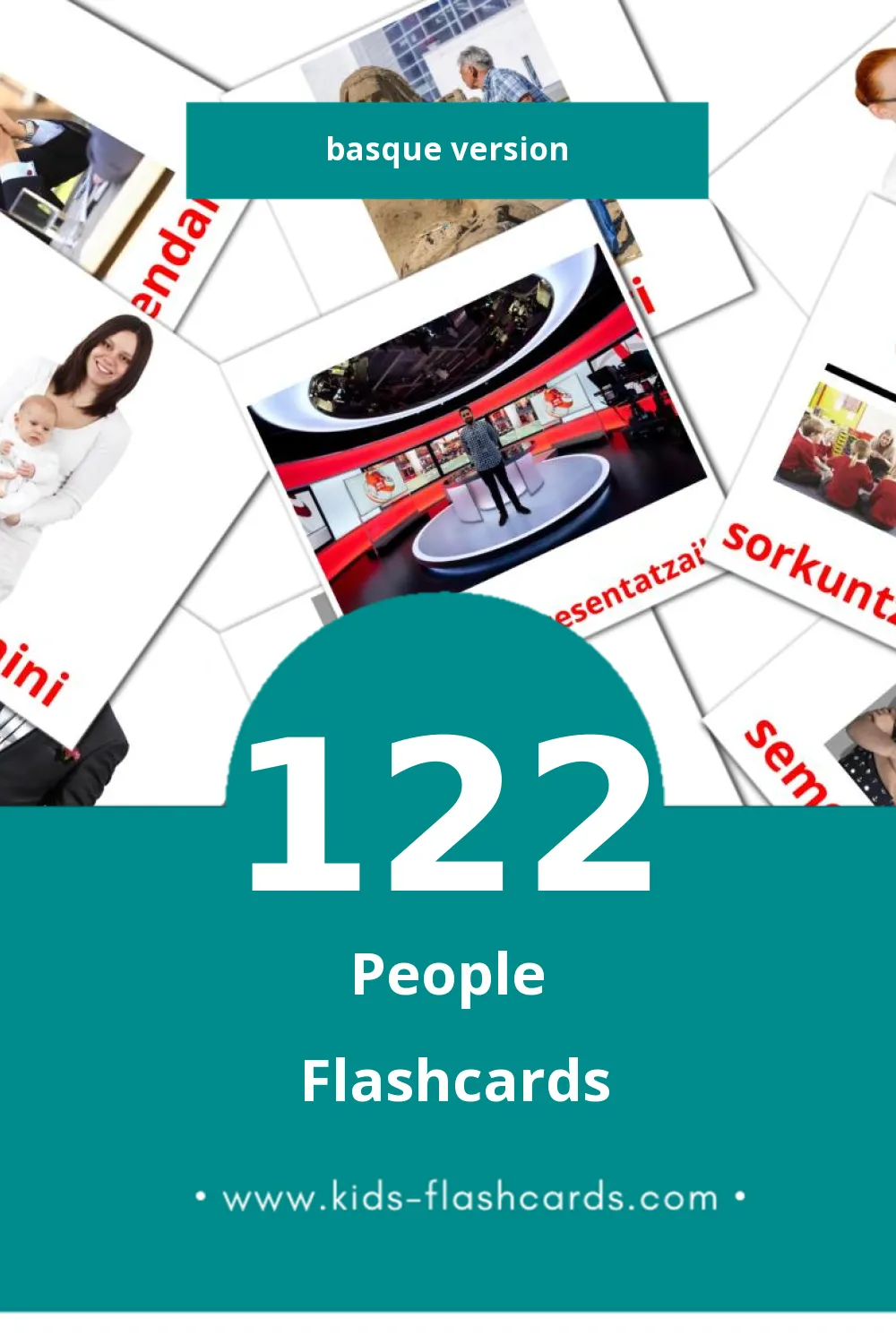 Visual Pertsonak Flashcards for Toddlers (170 cards in Basque)