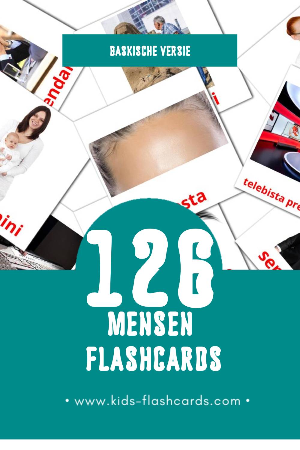 Visuele Pertsonak Flashcards voor Kleuters (126 kaarten in het Baskisch)
