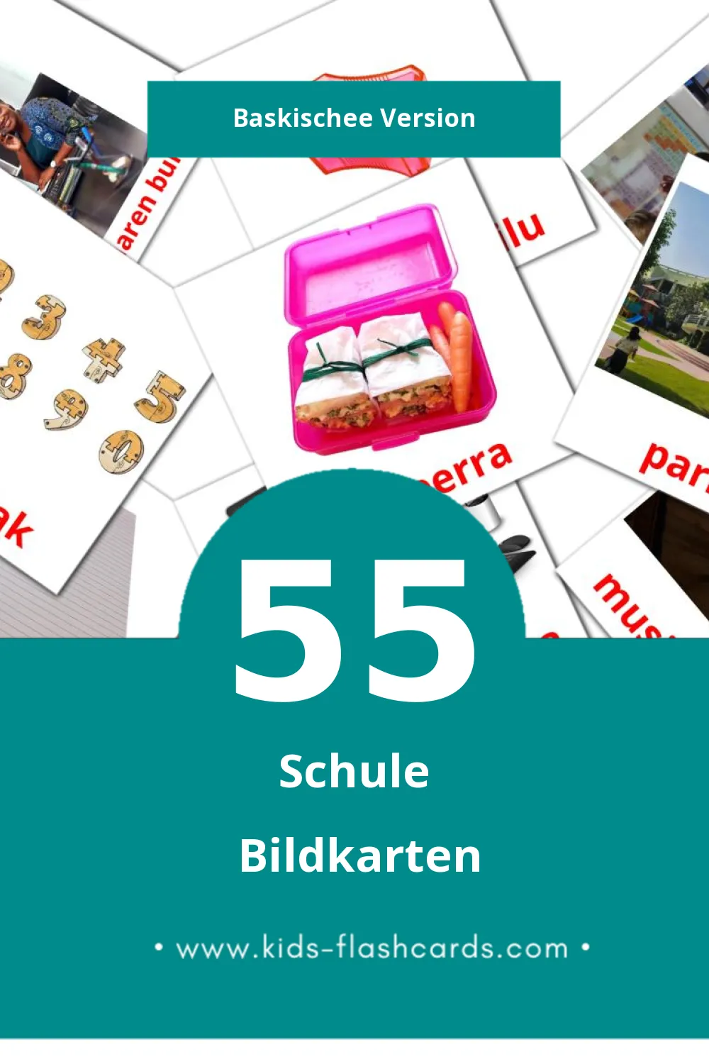 Visual Eskola Flashcards für Kleinkinder (55 Karten in Baskische)