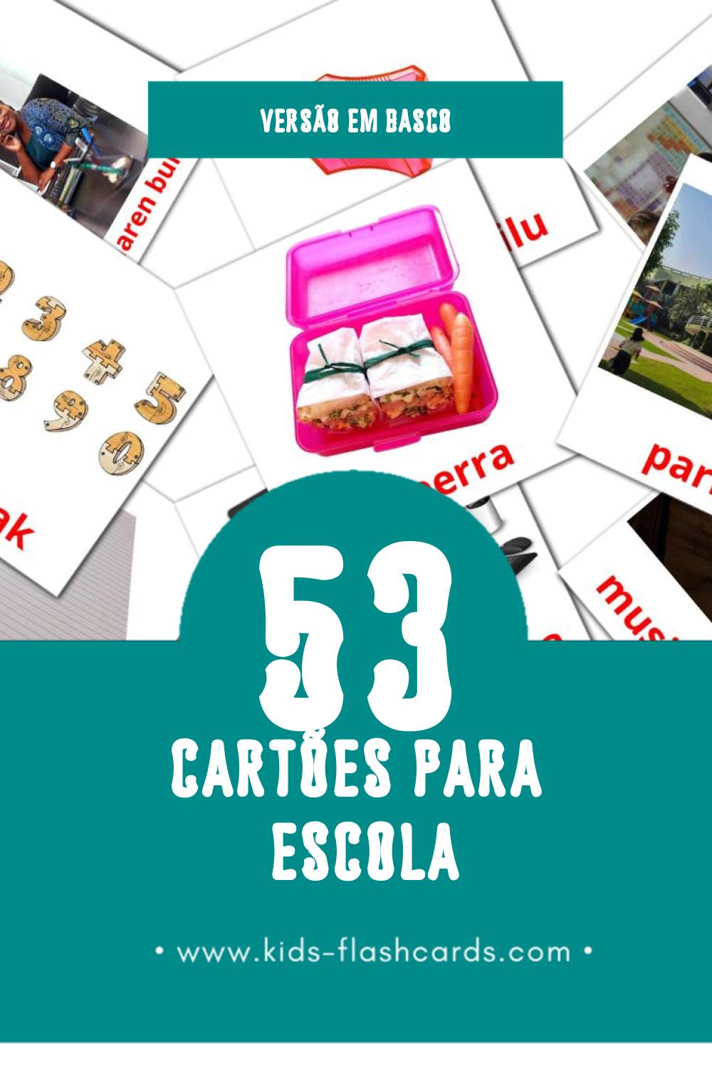 Flashcards de Eskola Visuais para Toddlers (53 cartões em Basco)