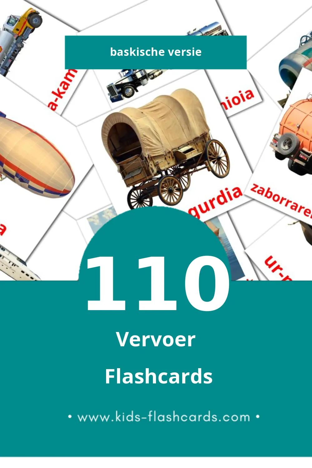 Visuele Garraiobideak Flashcards voor Kleuters (110 kaarten in het Baskisch)