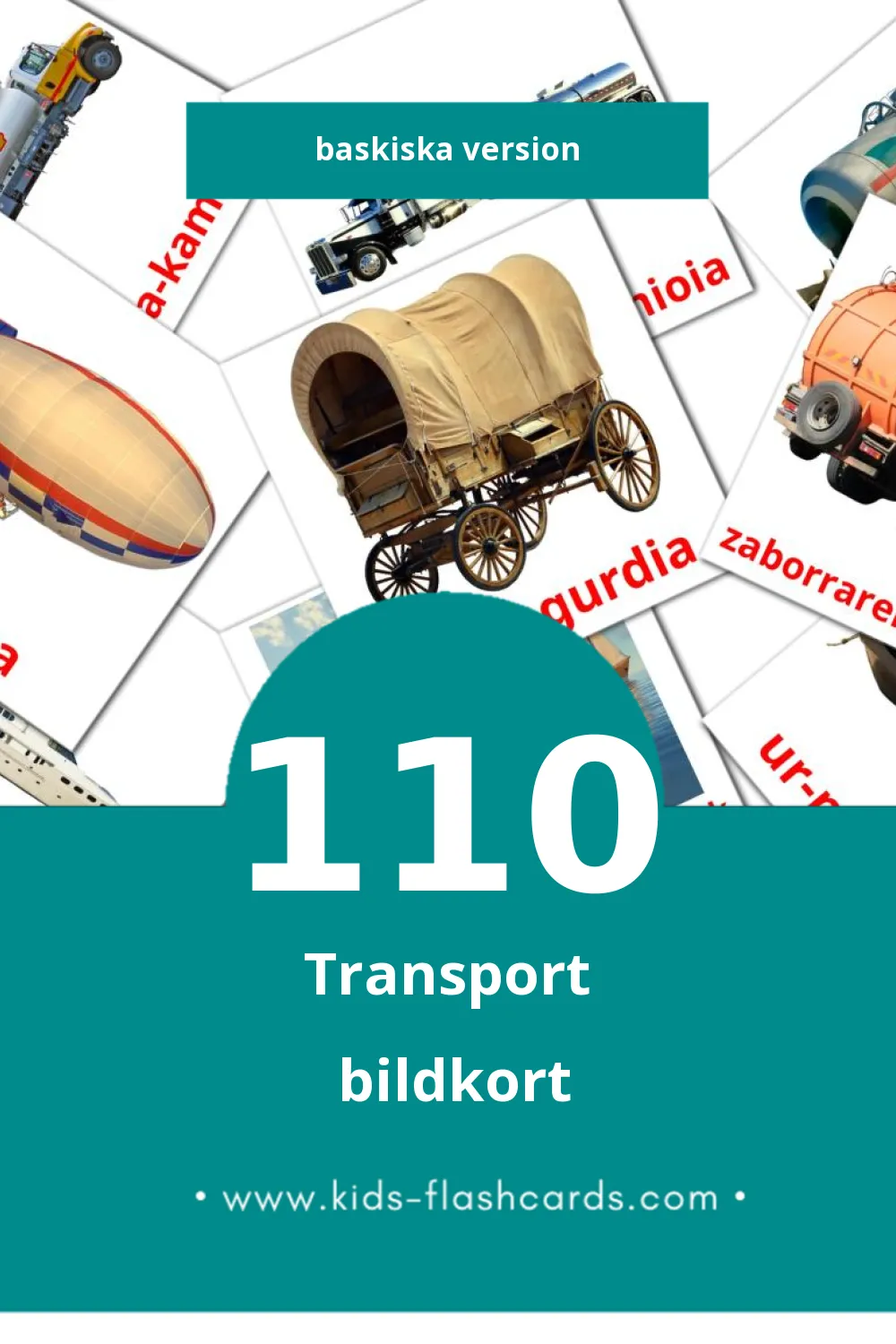 Visuella Garraiobideak för småbarn (110 bildkort för barn på Baskiska)