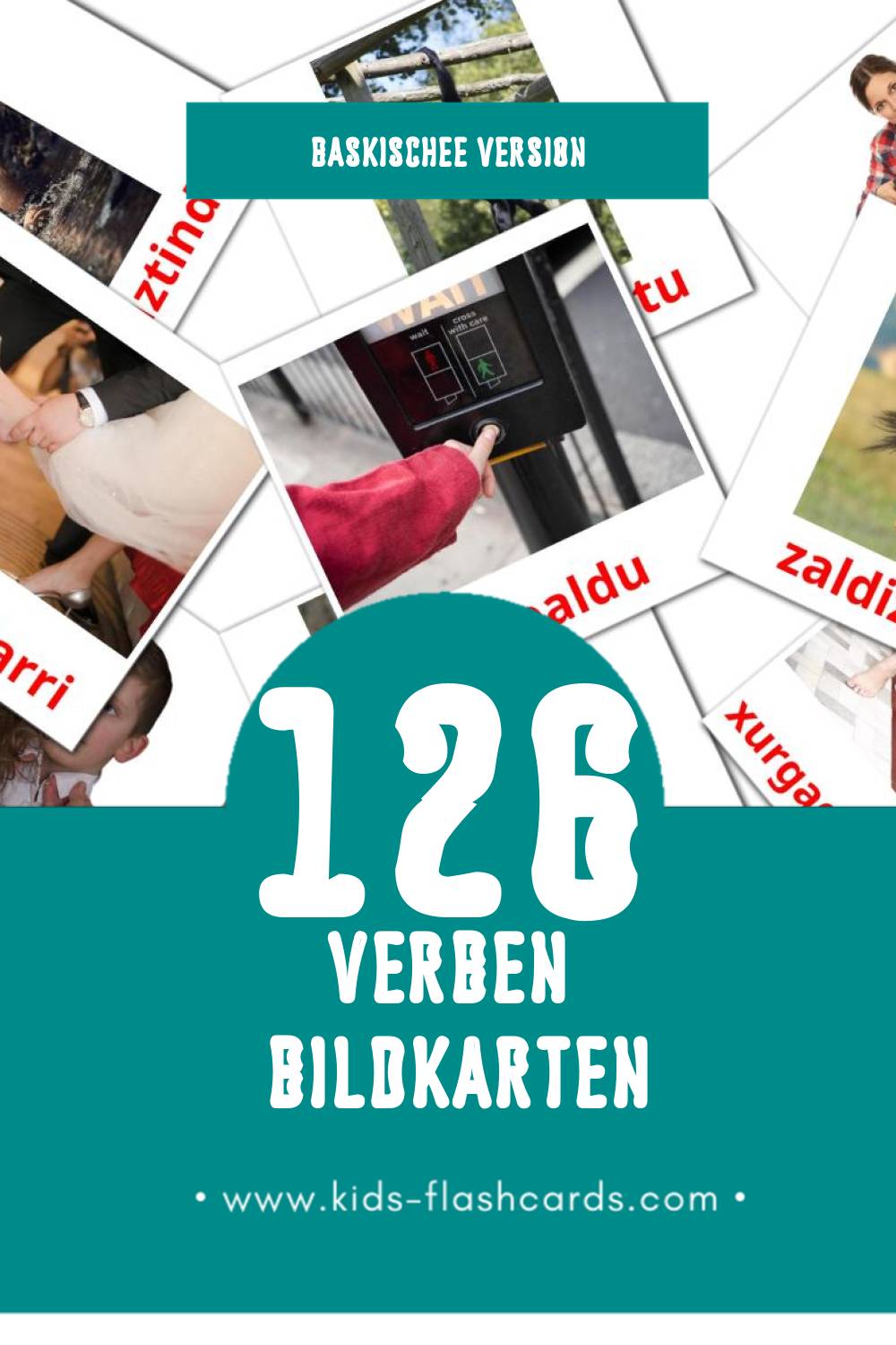 Visual Aditzak Flashcards für Kleinkinder (126 Karten in Baskische)