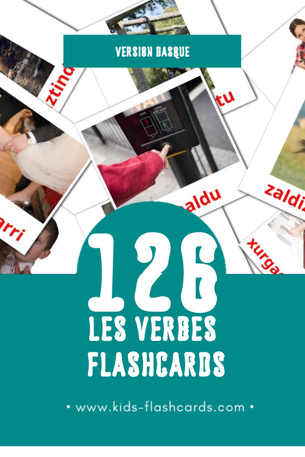 Flashcards Visual Aditzak pour les tout-petits (126 cartes en Basque)