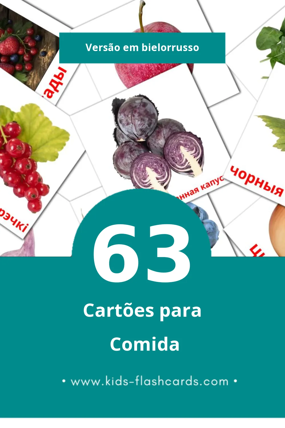 Flashcards de Ежа Visuais para Toddlers (63 cartões em Bielorrusso)