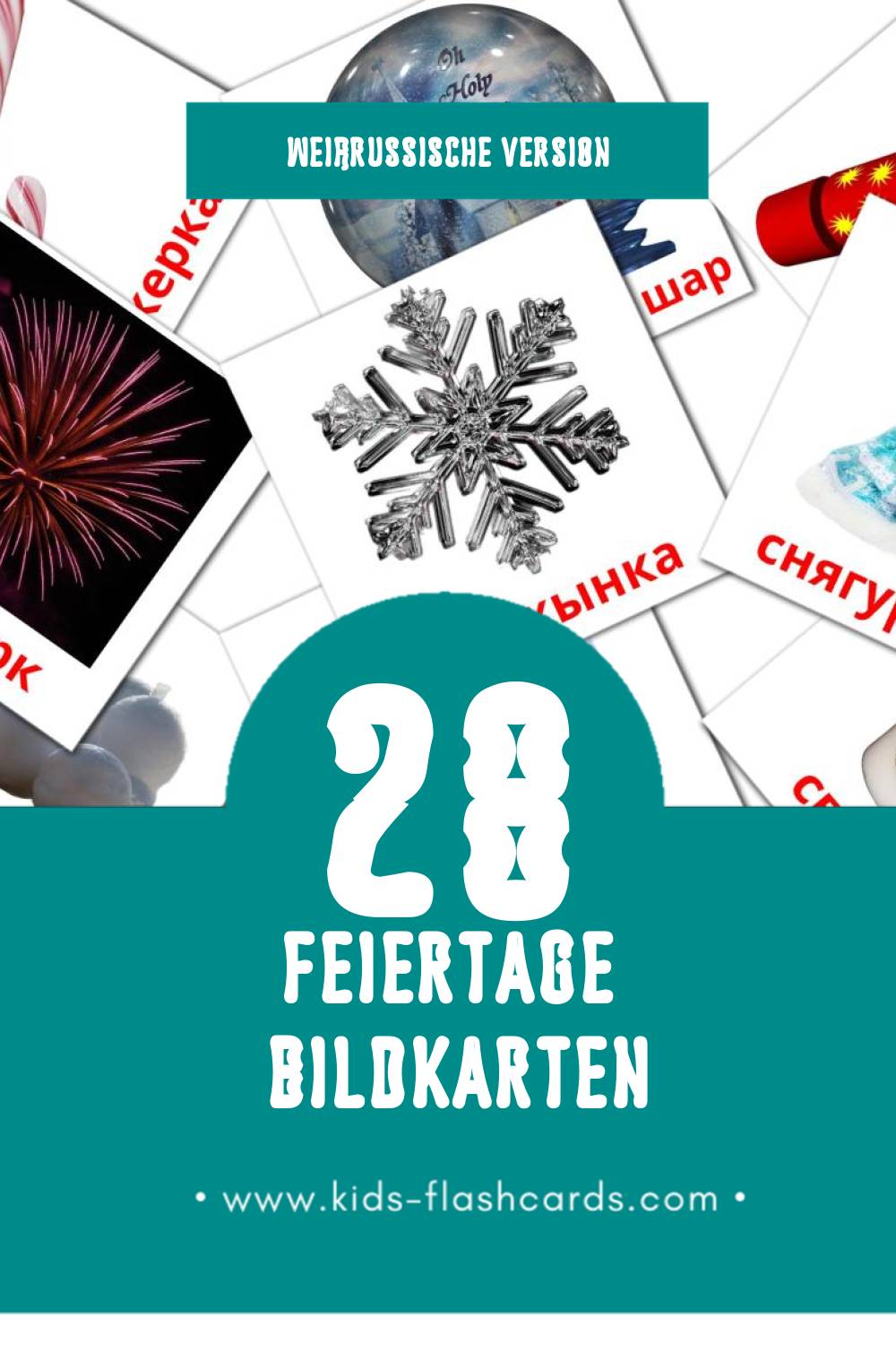 Visual Святы Flashcards für Kleinkinder (28 Karten in Weißrussisch)