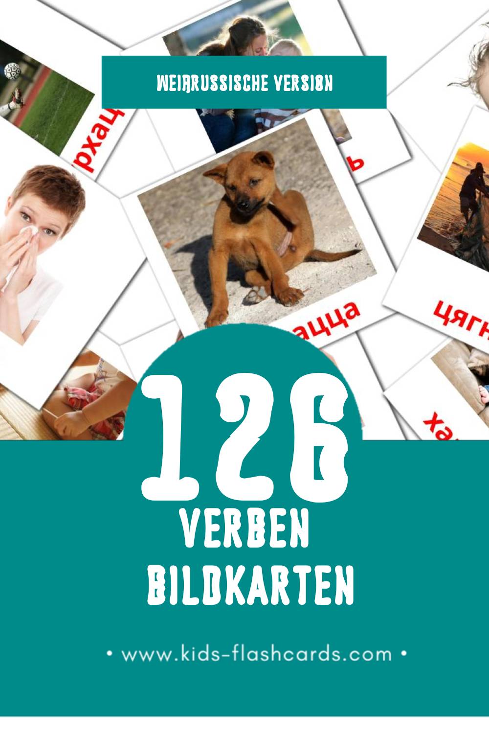 Visual дзеясловы Flashcards für Kleinkinder (126 Karten in Weißrussisch)