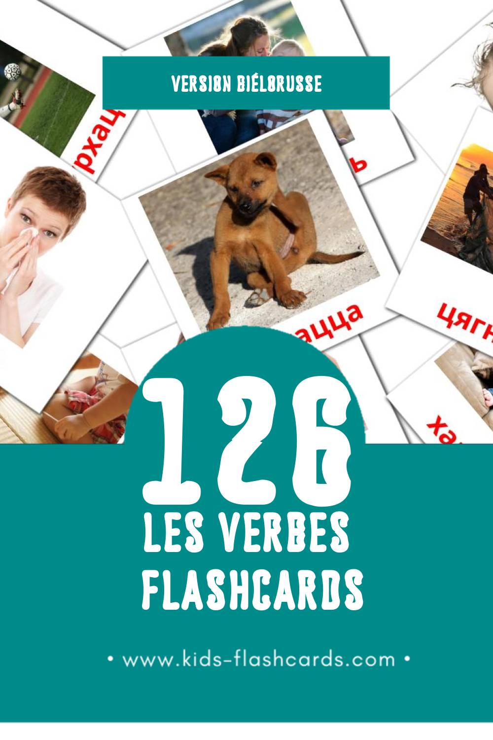 Flashcards Visual дзеясловы pour les tout-petits (126 cartes en Biélorusse)