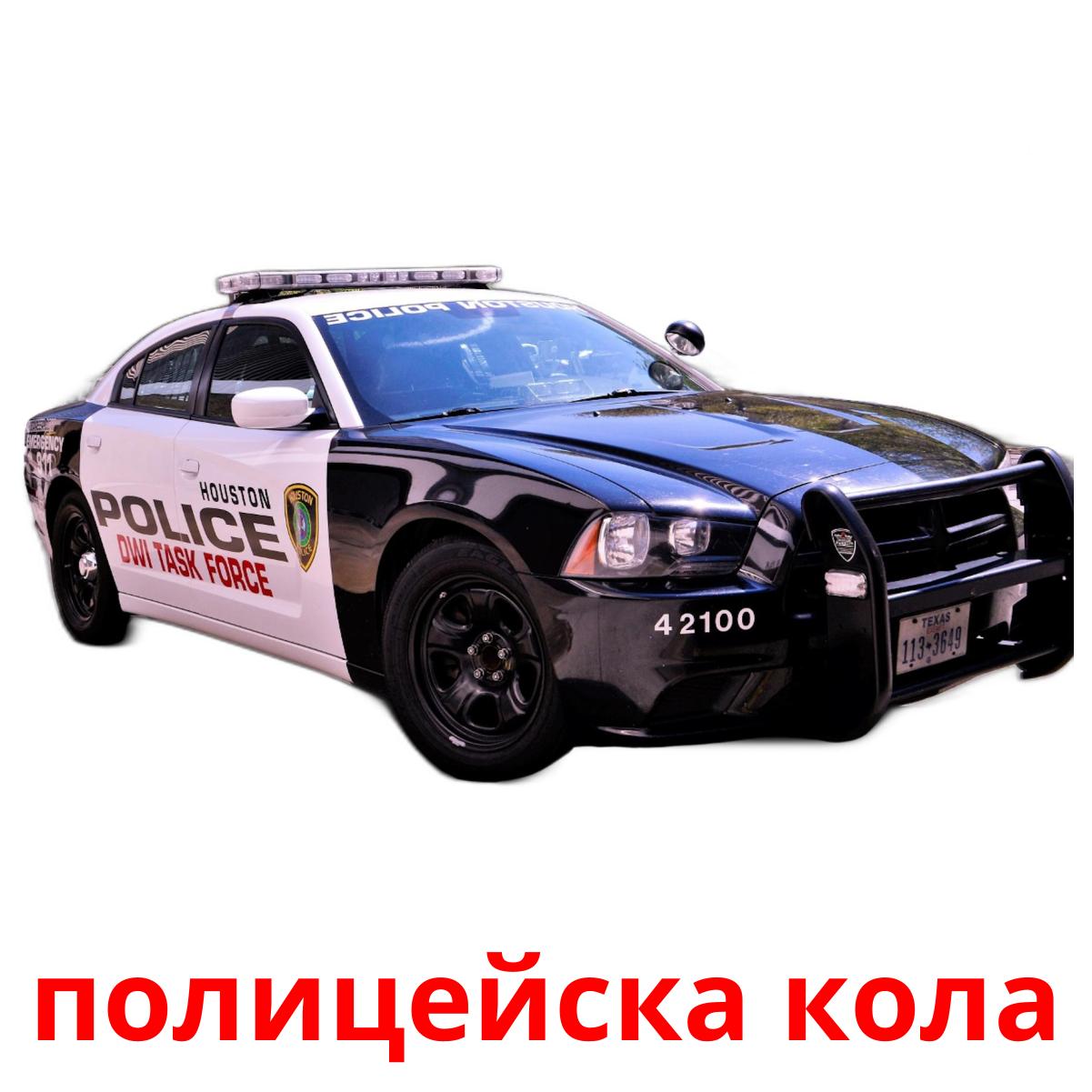 Полицейская машина на белом фоне